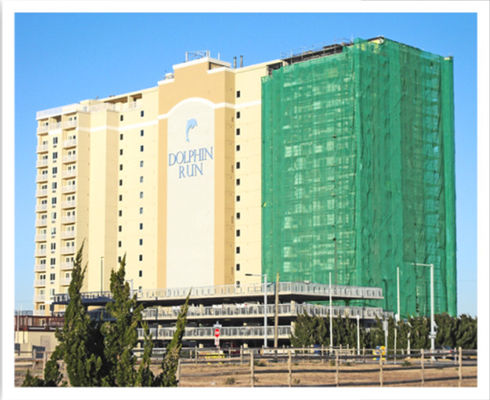 120gsm witte Groene Steiger die Mesh Scaffold 2m X 50m 3m X 50m 1m X 50m opleveren